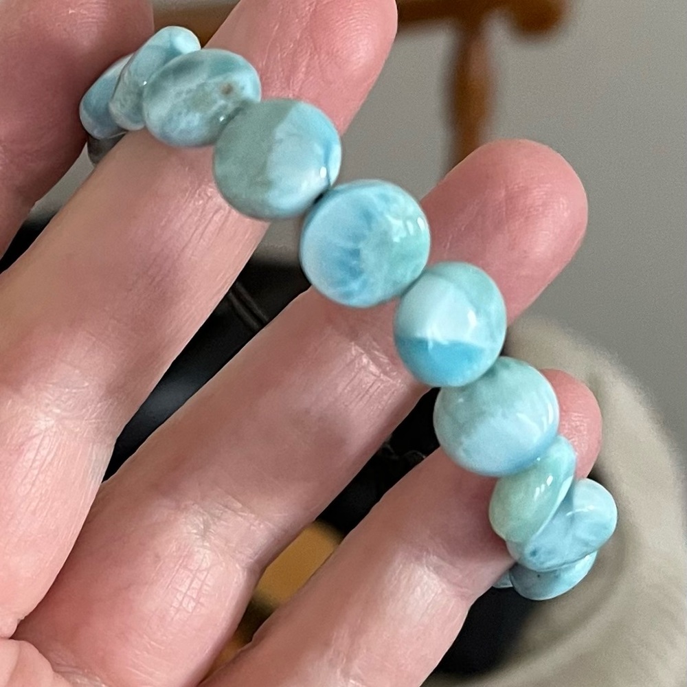 Marahlago Larimar Adjustable Beaded Bracelet!